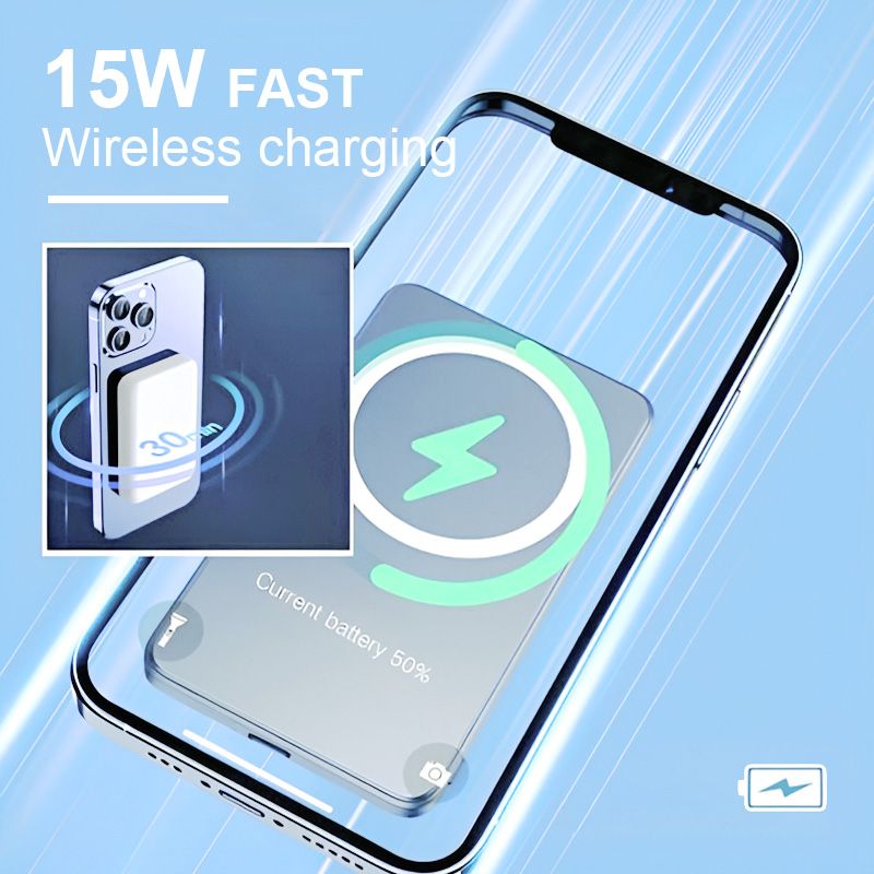 🔥Hot Sale 50% Rabatt🔥15W Schnellladung Portabler Drahtloser Magnetisches Powerbank