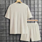 👕 2-teiliges Sommer-Set für Herren – T-Shirt mit überschnittenen Schultern & kurze Hose mit Kordelzug, bequem & luftig ☀️🩳