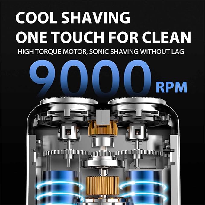 🖤2025 Neues Design 50 % Rabatt🖤tragbarer rotierender Elektrorasierer mit zwei Ringen