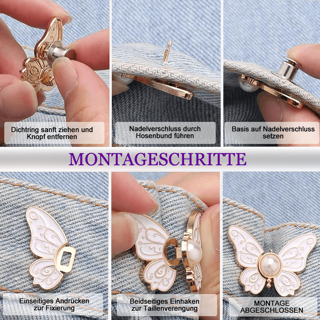 🎁Sonderpreis der Woche 9,99 €🦋Abnehmbarer Schmetterlingsclip (4er-Set)