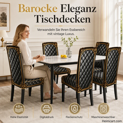 🖤Elegante Stuhlhusse im Barock-Stil – Elastischer Stuhlbezug für Esszimmerstühle mit edlem Design