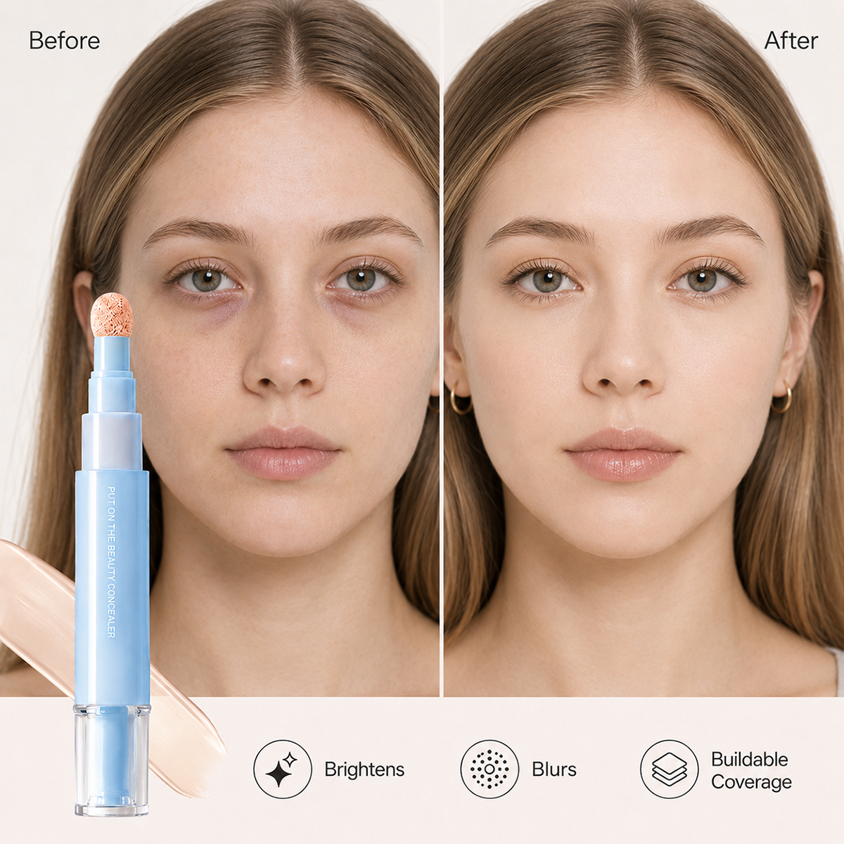 🎁 1+1 GRATIS✨ Concealer Stift & Creme – deckt Augenringe, Pickel & Flecken ab, spendet Feuchtigkeit & verblendet nahtlos