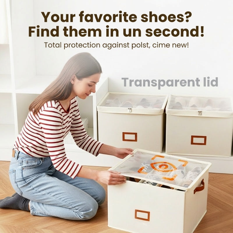👟 50% RABATT! 🧺 Schuh-Aufbewahrungsbox aus Stoff – Zusammenklappbar, staubdicht & atmungsaktiv – Ideal für Schränke & Schlafzimmer ✨