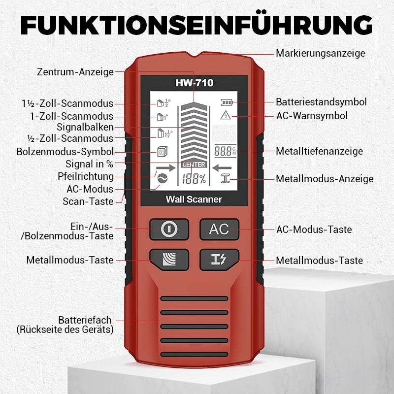 🔍 50% RABATT! ⚡ Multifunktionaler Handheld Metall- & Wanddetektor – Findet Leitungen, Rohre & Kabel, Einfach Ablesbares LCD 🔧