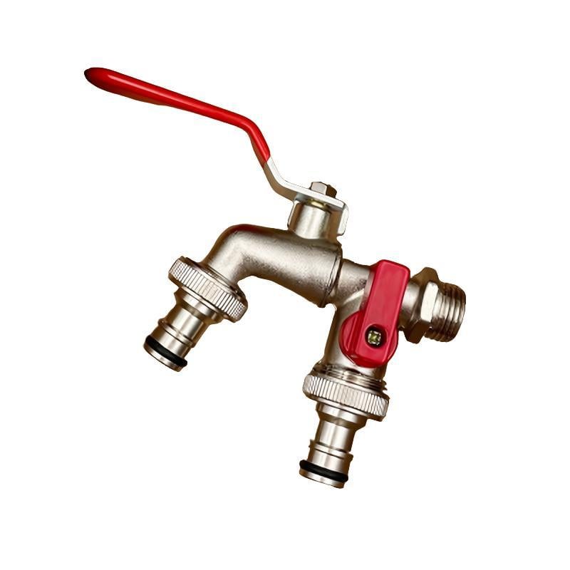 🚰 🔧 WRAS-zugelassener Doppelauslass-Außenhahn – Frostsicheres Messing, Eingebautes Rückschlagventil & Perfekt Für Garten & Hausgebrauch 🏠
