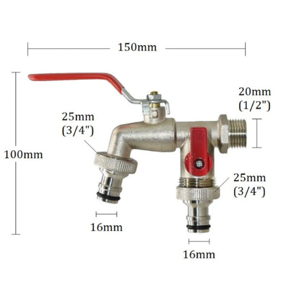 🚰 🔧 WRAS-zugelassener Doppelauslass-Außenhahn – Frostsicheres Messing, Eingebautes Rückschlagventil & Perfekt Für Garten & Hausgebrauch 🏠