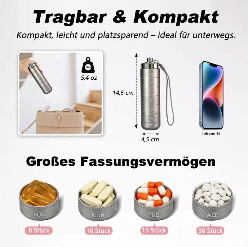 🔥Reise-Pillenbox aus Metall