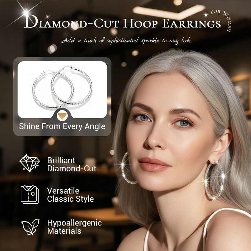 ✨ KAUFEN SIE 1, BEKOMMEN SIE 1 GRATIS 🔥 Diamantgeschliffene Creolen für Damen – Elegant, Funkelnd 👑