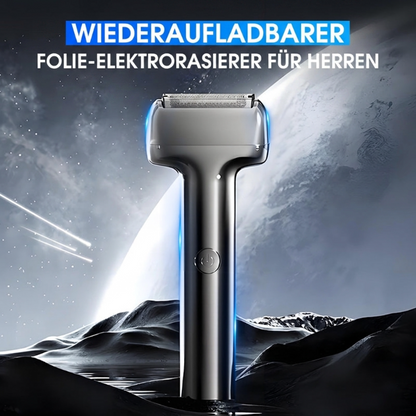 📢📢40% RABATT !!⏰Wiederaufladbarer Folien-Elektrorasierer für Herren – 60 Minuten Akkulaufzeit, IPX6 wasserfest & flüsterleise 💧