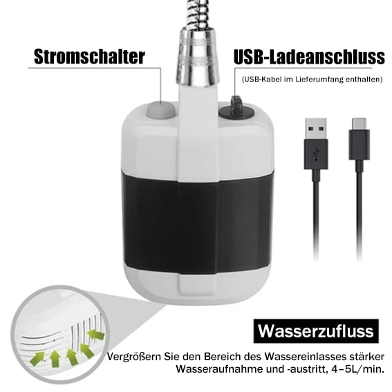 🚿 Frisch bleiben im Freien - 50% OFF - 🔥 Tragbare Campingdusche mit regulierbarem Durchfluss - für einfache und bequeme Reinigung im Freien!