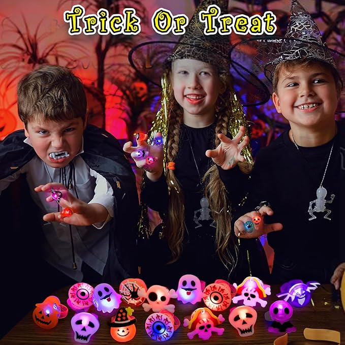 🔥🎃 Heisse Aktion zur Grusel-Saison 50% RABATT‼️✨ LED leuchtender Halloween-Ring 💍 | Blinkendes Party-Gadget für Halloween-Abende👻