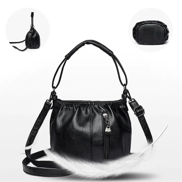 👜✨ Lässige Plisseetasche aus weichem Leder ✨ – Praktische Beuteltasche mit Stil 💼 Leicht, langlebig & perfekt für den Alltag! 🌟