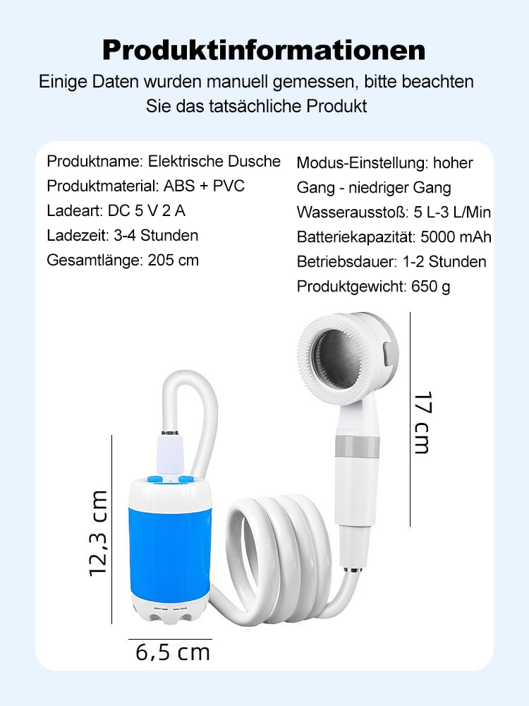 🚿 Frisch bleiben im Freien - 50% OFF - 🔥 Tragbare Campingdusche mit regulierbarem Durchfluss - für einfache und bequeme Reinigung im Freien!