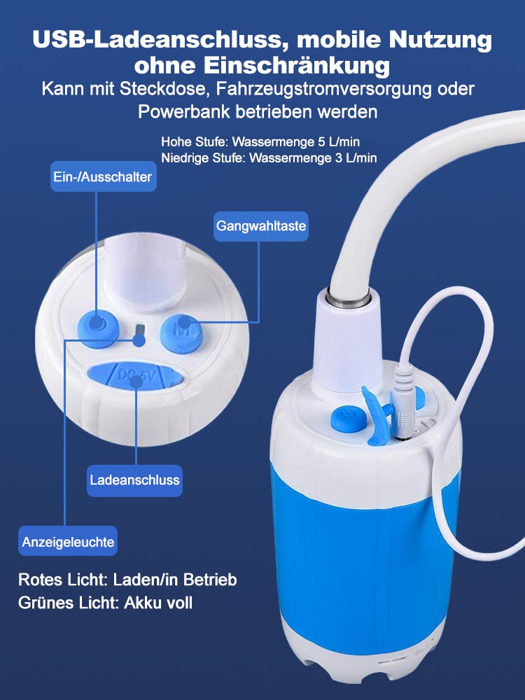 🚿 Frisch bleiben im Freien - 50% OFF - 🔥 Tragbare Campingdusche mit regulierbarem Durchfluss - für einfache und bequeme Reinigung im Freien!