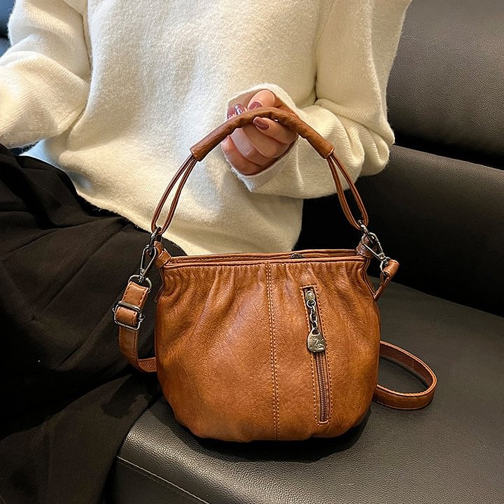 👜✨ Lässige Plisseetasche aus weichem Leder ✨ – Praktische Beuteltasche mit Stil 💼 Leicht, langlebig & perfekt für den Alltag! 🌟