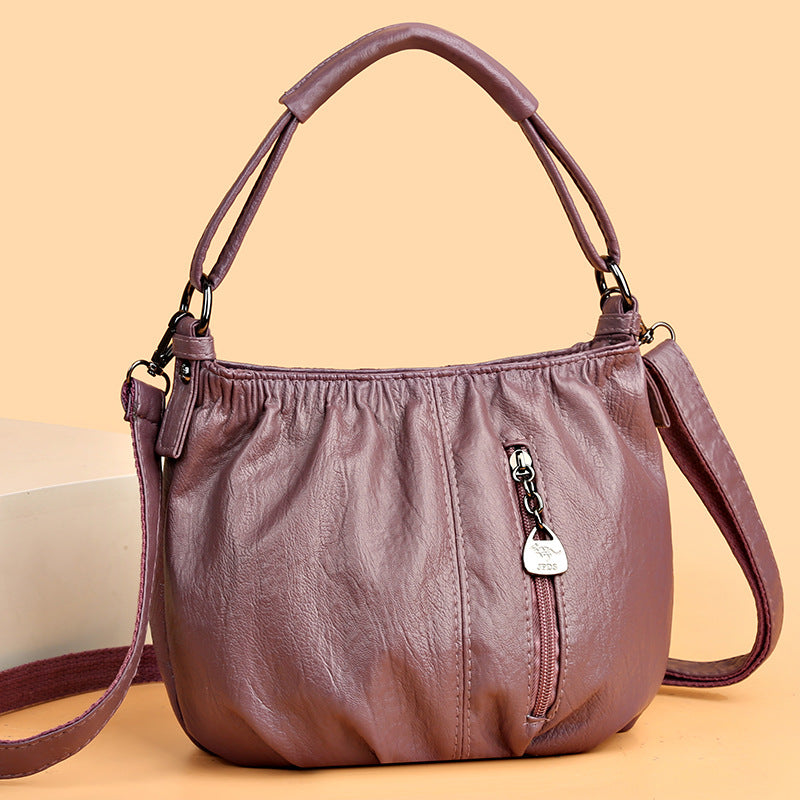 👜✨ Lässige Plisseetasche aus weichem Leder ✨ – Praktische Beuteltasche mit Stil 💼 Leicht, langlebig & perfekt für den Alltag! 🌟