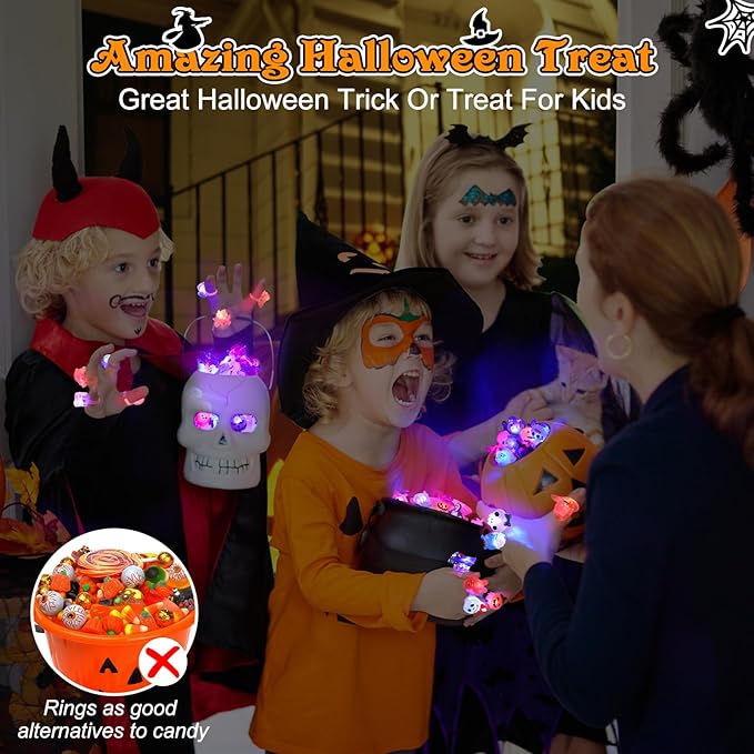 🔥🎃 Heisse Aktion zur Grusel-Saison 50% RABATT‼️✨ LED leuchtender Halloween-Ring 💍 | Blinkendes Party-Gadget für Halloween-Abende👻