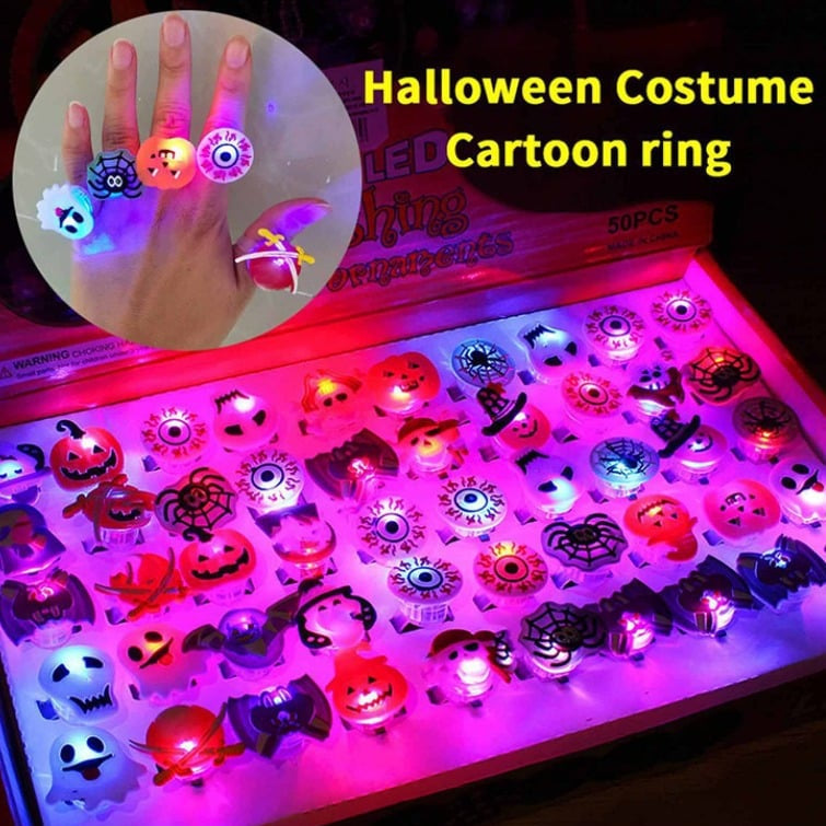 🔥🎃 Heisse Aktion zur Grusel-Saison 50% RABATT‼️✨ LED leuchtender Halloween-Ring 💍 | Blinkendes Party-Gadget für Halloween-Abende👻