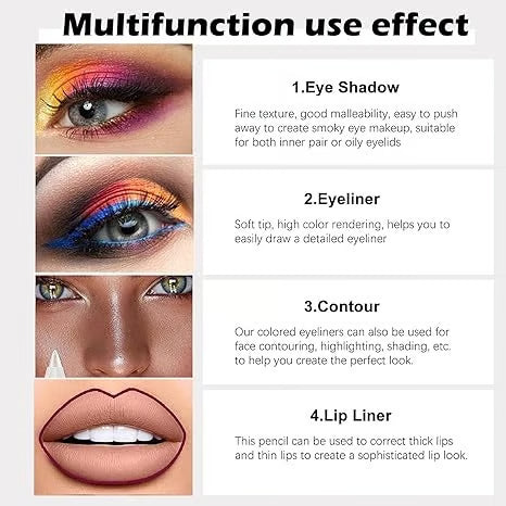 💄 🎨 14er-Set Wasserfeste Farbige Gel-Liner – Metallic & Glänzendes Finish, Verwischfest & Perfekt Für Kreative Looks ✨