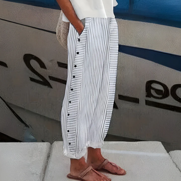 👖 -50% RABATT AUF DIE GESTREIFTE HOSE! 👗✨ Bequem, atmungsaktiv & mit praktischen Taschen für den perfekten Sommer-Look 🌿