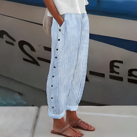 👖 -50% RABATT AUF DIE GESTREIFTE HOSE! 👗✨ Bequem, atmungsaktiv & mit praktischen Taschen für den perfekten Sommer-Look 🌿