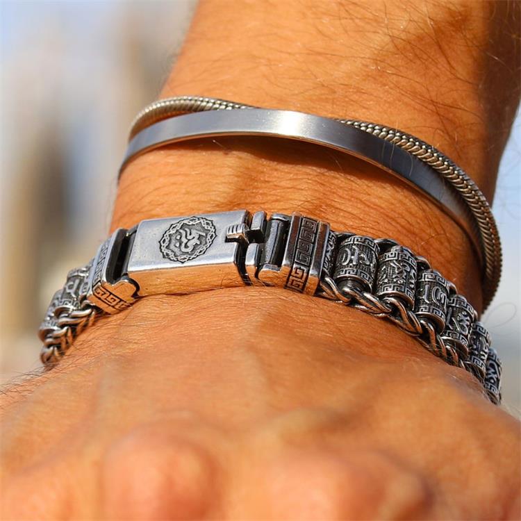 📿 60% RABATT! ✨ Tibetisches Gebetsmühlen-Armband aus 925er Sterlingsilber – Symbol für Wohlstand, Tägliche Erinnerung & Perfektes Geschenk 🧘‍♂️