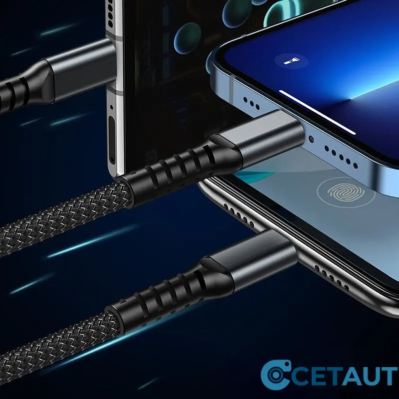 📱100W Transparentes, leuchtendes 3-in-1-Datenkabel mit superschneller Aufladung