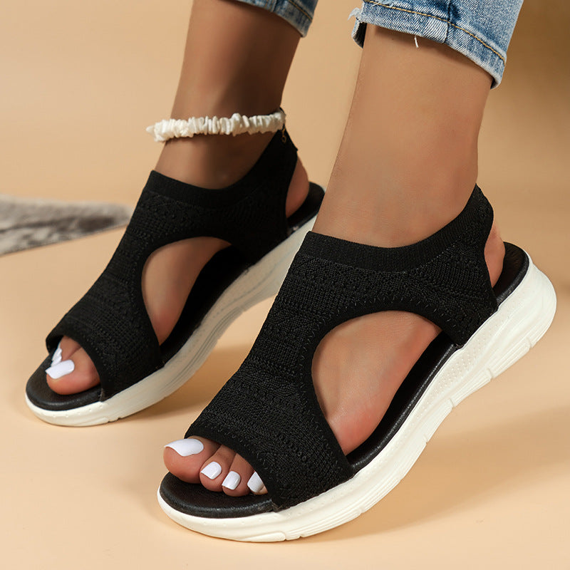 🎉 Halbpreis-Party! 🌺Bequeme atmungsaktive flache Sandalen mit offener Zehe für Damen im Sommer