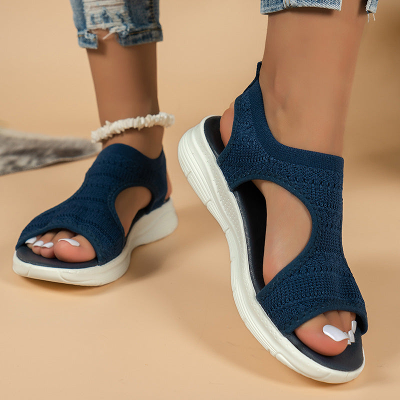 🎉 Halbpreis-Party! 🌺Bequeme atmungsaktive flache Sandalen mit offener Zehe für Damen im Sommer