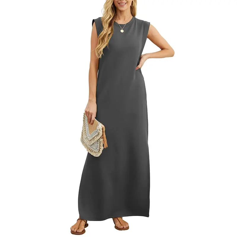 ⏳ 53% RABATT! Damen Sommerkleid – Baumwollmischung, Knitterfrei & Seitenschlitz – Loose Fit für Urlaub & Alltag, 6 Farben