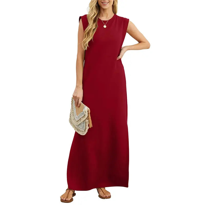 ⏳ 53% RABATT! Damen Sommerkleid – Baumwollmischung, Knitterfrei & Seitenschlitz – Loose Fit für Urlaub & Alltag, 6 Farben