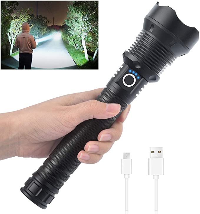 🔦 60% RABATT! 🎉 50000 Lumen Taktische Taschenlampe – Wiederaufladbar, Wasserdicht & Superhell 📦