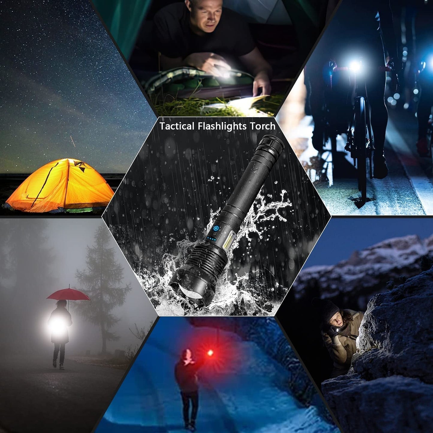 🔦 60% RABATT! 🎉 50000 Lumen Taktische Taschenlampe – Wiederaufladbar, Wasserdicht & Superhell 📦