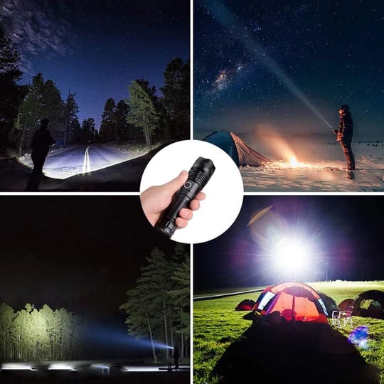 🔦 60% RABATT! 🎉 50000 Lumen Taktische Taschenlampe – Wiederaufladbar, Wasserdicht & Superhell 📦