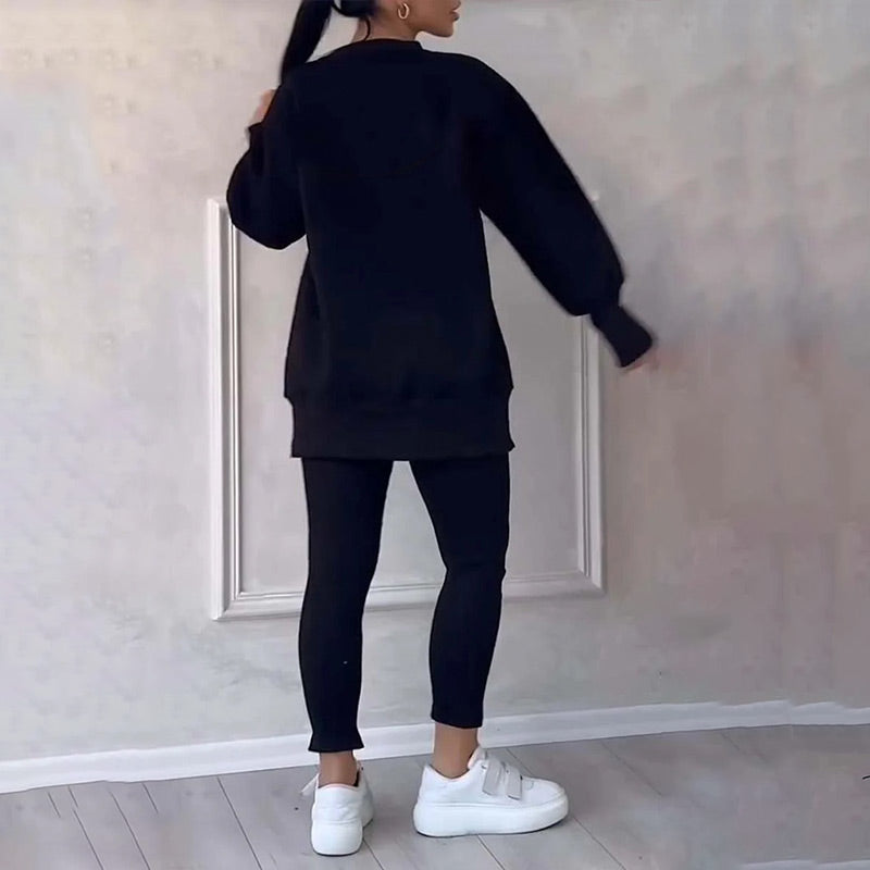 ✨ 60% RABATT! 🧘‍♀️ Lässiges Sweatshirt-Leggings-Set – Ultraweiches Jersey, Moderne Passform & Perfekt für Alltag, Sport oder Entspannung 🏃‍♀️📦