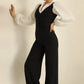 🌸Herbstschlussverkauf🌸Zeitlich begrenzt  44% Rabatt+kostenloser Versand✈️💕Je mehr Sie kaufen, desto höher ist der Rabatt💕Langärmliger Jumpsuit mit gestreiftem Revers für Damen