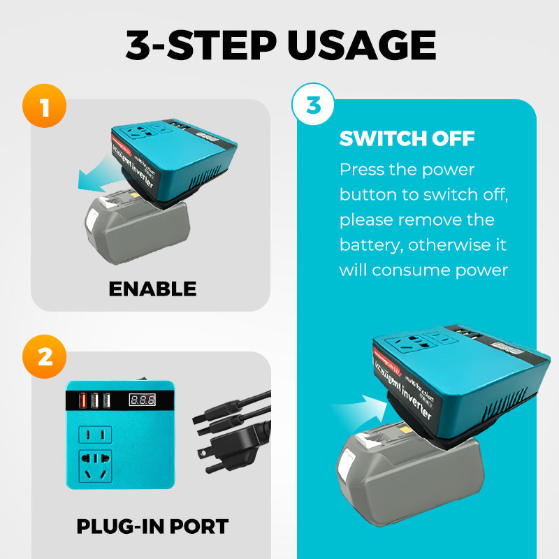 Multifunktionale intelligente Spannungsumwandlung Lithium-Batterie-Inverter Power Bank