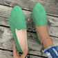 📢📢50 % Rabatt!! ⏰ Damen Flachschuhe aus Wildleder – runde Form, flacher Absatz, einfarbig