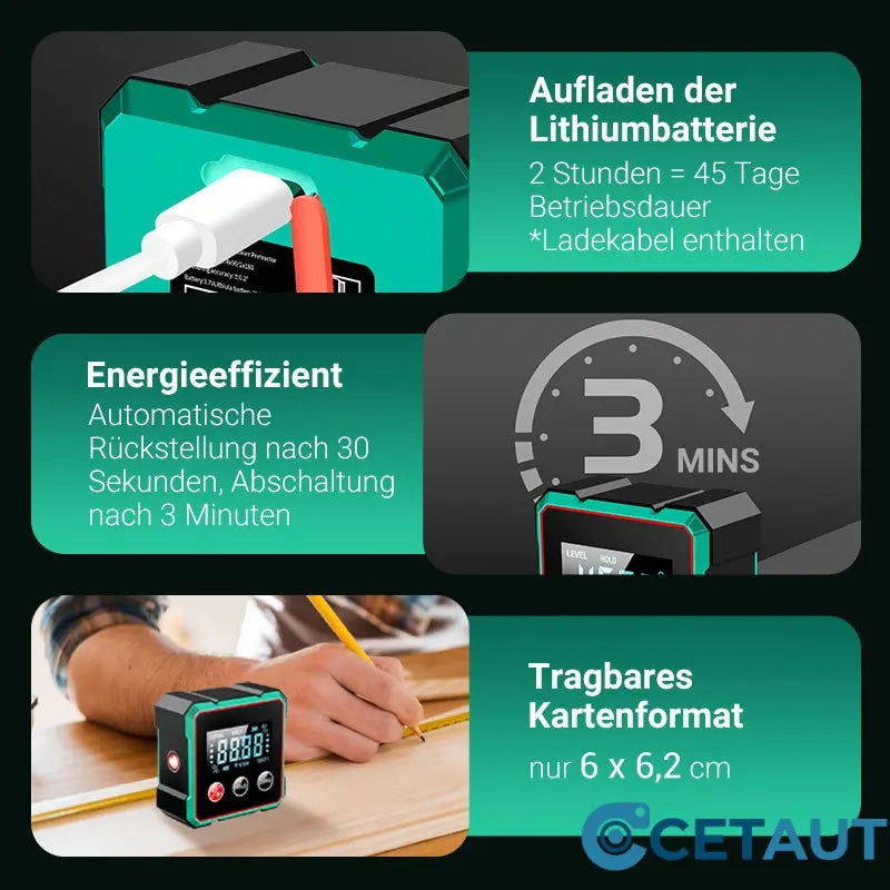 Magnetischer digitaler Winkelmesser mit elektronischem Laser