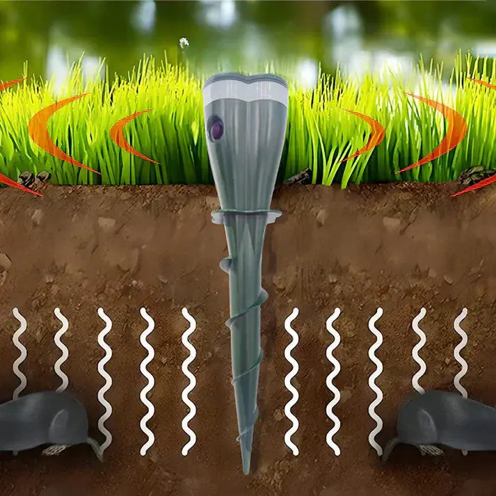⏰ KAUFE 3, ERHALTE 1 GRATIS! 🐭 Wasserdichter Maulwurfsabwehr – solarbetrieben – 360° Ultraschall + Vibration, wasserdicht & wiederaufladbar – hält Maulwürfe, Wühlmäuse & Schädlinge zuverlässig fern 🌿
