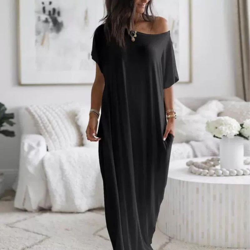 👗 50% RABATT! ✨ Luftiges Langärmliges Maxikleid mit Taschen – Perfekt Für Heiße Tage & Reisen, Leicht & Bequem 🌿