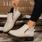 🥾 Promo 50 % – Damenschuhe trendig und komfortabel, runde Spitze mit Zip 🌟