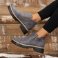 🥾 Promo 50 % – Damenschuhe trendig und komfortabel, runde Spitze mit Zip 🌟