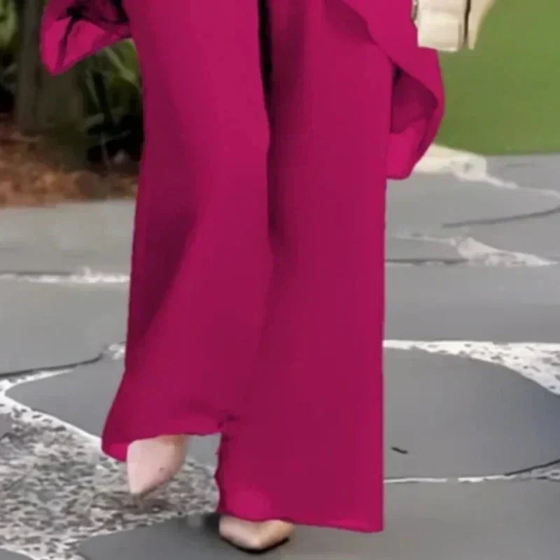 ✨50 % Rabatt – Charmantes Set aus asymmetrischem Oberteil 👗 Elegantes Set aus Hose mit weitem Bein – Bequem und perfekt für den Frühling
