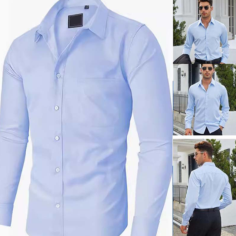 👔 50% RABATT! ⏰ Klassisches Herrenhemd zum Unterziehen – Langarm, Unifarbe, bequem & zeitlos – Perfekt für Büro, Freizeit oder als Grundlage für jedes Outfit ✨
