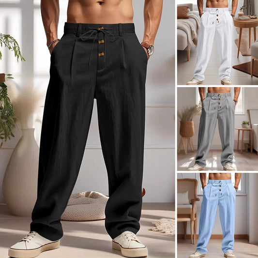 💎 -50% AUF HERREN FREIZEIT-HOSE MIT GERADEM BEIN! 💎 Kordelzug, Atmungsaktives Material & Vielseitiger Stil ✨