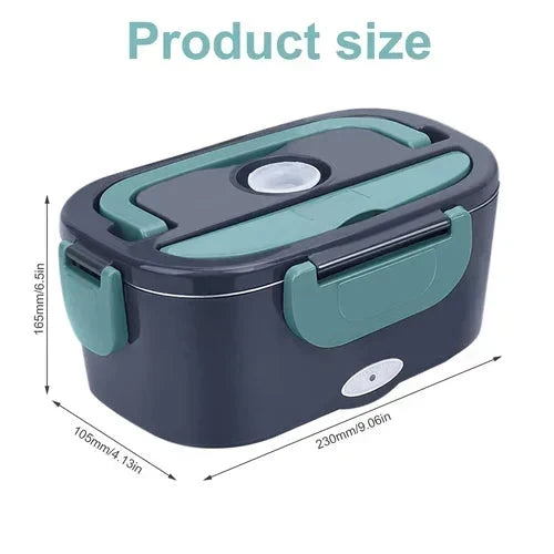 Tragbare Heiz-Lunchbox mit Edelstahl-Einsatz – Trockene Erwärmung, 12V/220V & doppelte Spannung – Ideal für Auto, Büro & Reisen ⚡