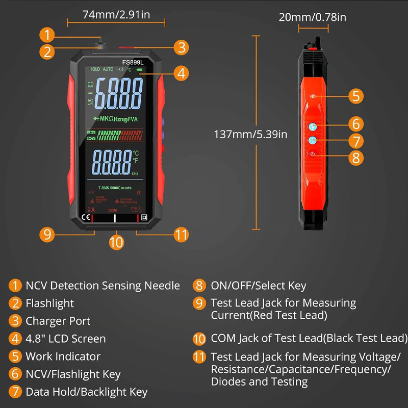 🔧 60% RABATT! ⚡ USB-Aufladbares Digitalmultimeter – Automatische Bereichswahl, LCD-Hintergrundbeleuchtung & Tragbares Design 🔋