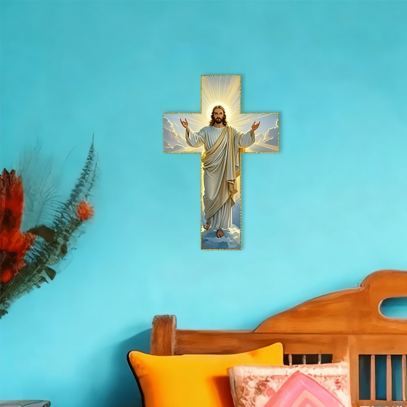 Retro-Wandkreuz mit Jesus Christus