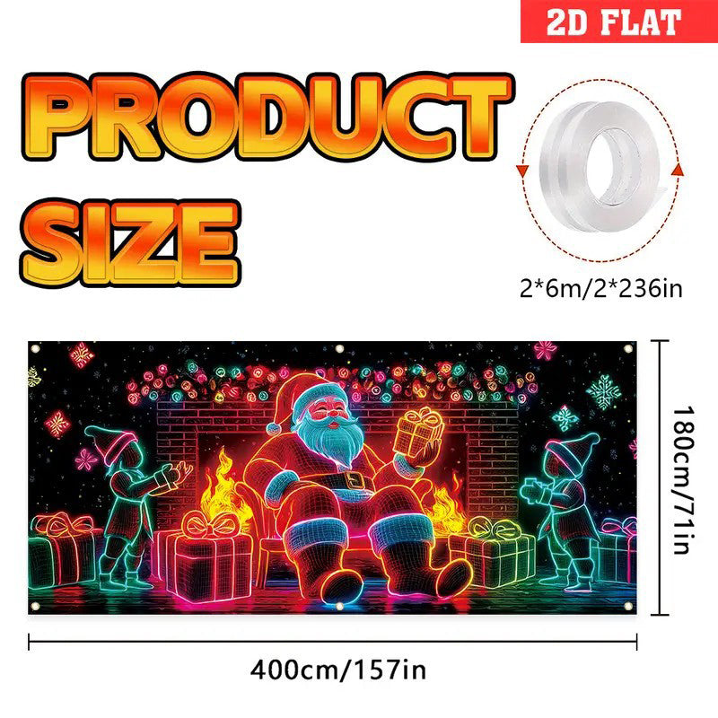 🔥Solange der Vorrat reicht 60 % Rabatt!🎉UV-fluoreszierendes Weihnachtsbanner